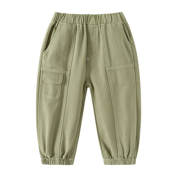 Gubotare Toddler Jeans Boy Boys' Jeans Elastic Waistband Children's Spring/Autumn Denim Trousers Baggy Jeans Toddler Pants Size 2T 3T (Green,2-3 Years)