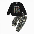 thumbnail image 1 of Gubotare Toddler Kids Baby Boy Fall Clothes 2T 3T 4T 5T 6T Letter Print Long Sleeve Tops Camouflage Pants Winter Outfits Black,Size 18-24 Months, 1 of 4