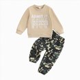 thumbnail image 1 of Gubotare Toddler Kids Baby Boy Fall Clothes 2T 3T 4T 5T 6T Letter Print Long Sleeve Tops Camouflage Pants Winter Outfits Khaki,Size 2-3 Years, 1 of 4