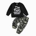 thumbnail image 1 of Gubotare Toddler Kids Baby Boy Fall Clothes 2T 3T 4T 5T 6T Letter Print Long Sleeve Tops Camouflage Pants Winter Outfits White,Size 12-18 Months, 1 of 4