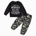 thumbnail image 1 of Gubotare Toddler Kids Baby Boy Fall Outfits 1T 2T 3T 4T 5T Letter Print Long Sleeve Tops Camouflage Pants Winter Clothes Sets (Dark Gray, 12-18 Months), 1 of 6