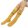 thumbnail image 1 of Gubotare Toddler Knee High Socks Boys Seamless Socks for Girls Boys Thin Breathable School Uniform Socks Toddlers Crew Socks Size 3-12 (Yellow,3-12 years), 1 of 9