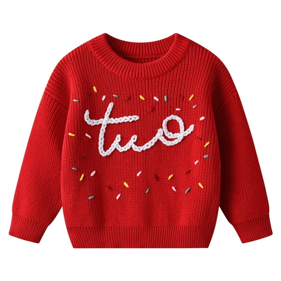 Gubotare Toddler Knit Sweater Baby Boys' Girls' Cable Knit Sweater Long Sleeve Solid Pullover Toddler Crew Neck Fall Size 6 9 Months (Red,6-9 Months)
