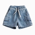 thumbnail image 1 of Gubotare Toddler Little Baby Boys Summer Casual Denim Jeans Shorts Elastic Waist Short Bottoms Pants Size 11-12 (Blue,11-12 Years), 1 of 6