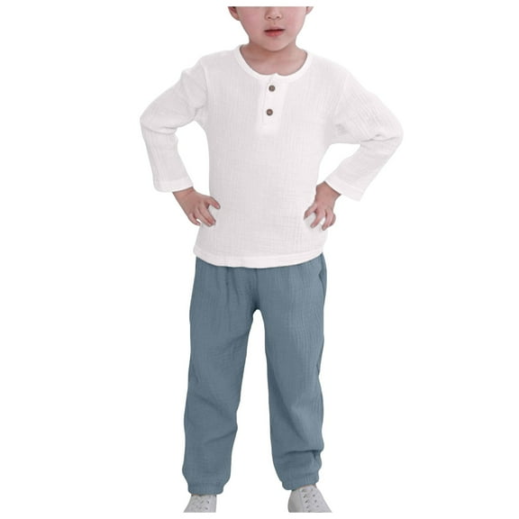 Gubotare Toddler Outfits for Boys Sweatshirt and Pants Outfit Set to Big Kid Size 3T 4T (Light Blue,3-4 Years)