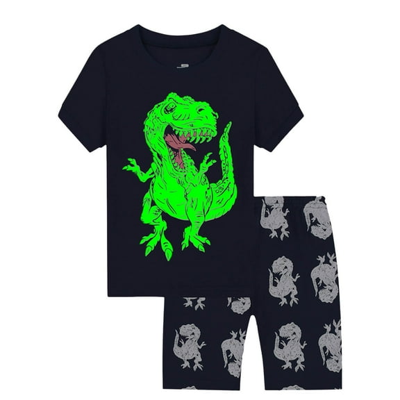 Gubotare Toddler Pajamas Boys Pajama Set 2 Piece Short Sleeve Top & Shorts Pajama Set - Kids & Toddler Pajamas Size 7-8T (Blue,7-8 Years)