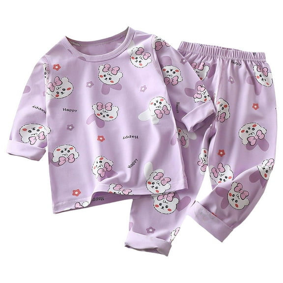 Gubotare Toddler Pajamas Set Long Sleeve Baby Pajamas Set Pjs - Kids Toddler Girl Snug Fit Sleepwear 2pcs Size 18 24 Months (Purple,18-24 Months)