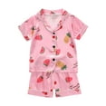 thumbnail image 1 of Gubotare Toddler Pajamas Summer Girl Girls Pajamas Short Sets 2 Piece Summer Sleepwear for Kids (Red,Size 4-5 Years), 1 of 4