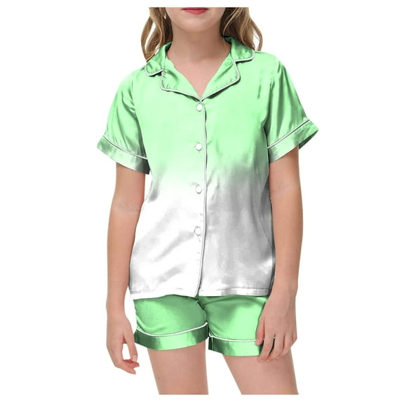 Gubotare Toddler Pajamas Summer Girls Pajamas Short Sleeve Pjs Toddler Summer Sleepwear Sets (E,Size 4-5 Years)