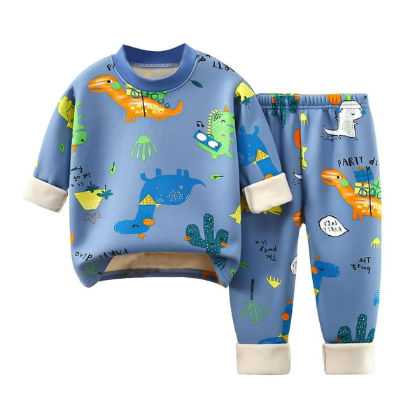 Gubotare Toddler Pajamas Toddler Boys Pajamas Truck Tractor Pjs 2 Piece Pajama Sets (Light Blue,7-9 Years)