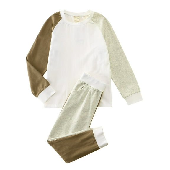 Gubotare Toddler Pajamas for Girls Fall Winter Baby Long Sleeve Pajama Sets, Toddler Boy Girl 2-Piece Sleepwear Size 4T 5T (Brown,4-5 Years)