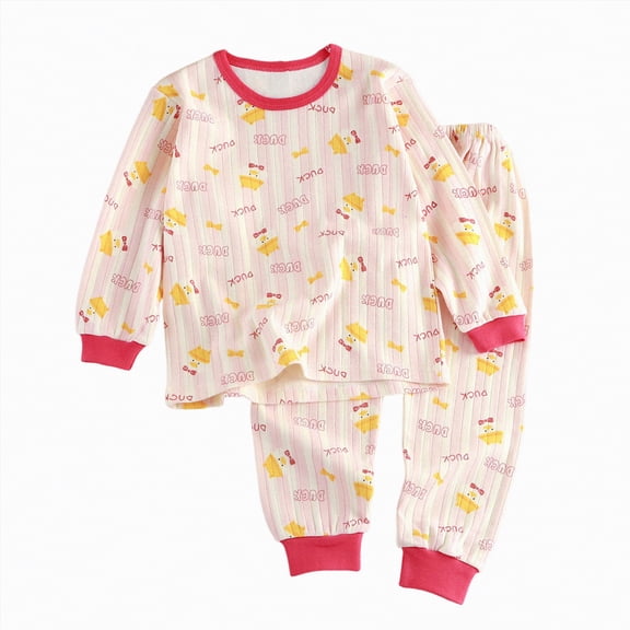 Gubotare Toddler Pajamas for Girls Girls Pajamas Toddler 2 Pieces Kids Sleepwear Clothes Long Sleeve Sets 4T 5T (Pink,4-5 Years)