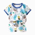 thumbnail image 1 of Gubotare Toddler Pajamas for Girls Summer Toddler Gril Pajamas Set Summer Short Sleeve Pjs Clothes for Girl 12 18 Months (Dark Blue,12-18 Months), 1 of 4