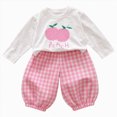 thumbnail image 1 of Gubotare Toddler Pant Sets for Girls Kids Clothes Long Sleeve Top and Plaid Pants 2Pcs Fall Winter Girl Outfits 6 12 Months (Pink,6-12 Months), 1 of 5