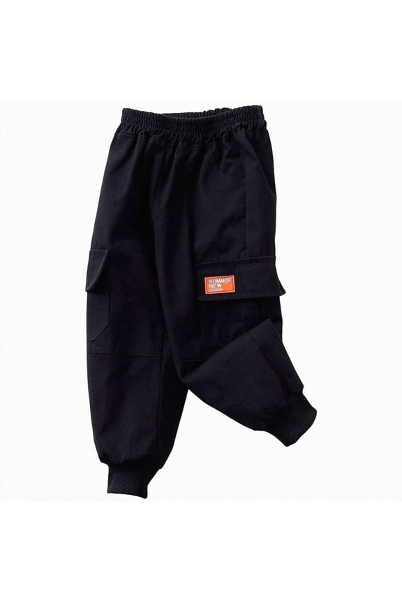 Toddler Pants Boys Boys' School Uniform Twill Chino Khaki Pants, Flat Front, Comfortable Waistband with Zip Closure & Stretch 18 24 Months (Black,18-24 Months)