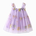 thumbnail image 1 of Gubotare Toddler Party Dress Girls and Toddlers'Knit Short-Sleeve Cinch-Waist Dresses 5T 6T (Purple,5-6 Years), 1 of 5