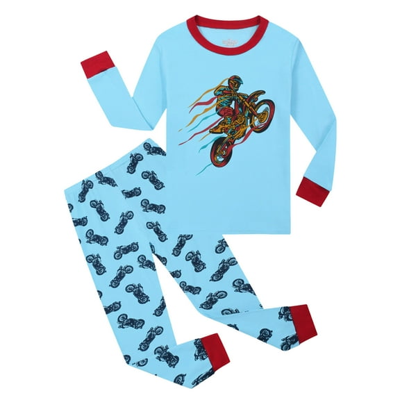 Gubotare Toddler Pjs Boys Pajamas Sets Pjs Toddler 2 Piece Long Sleeve Sleepwear Kids Clothes Sets Cartoon Print Shirts Size 4T 5T (Sky Blue,4-5 Years)