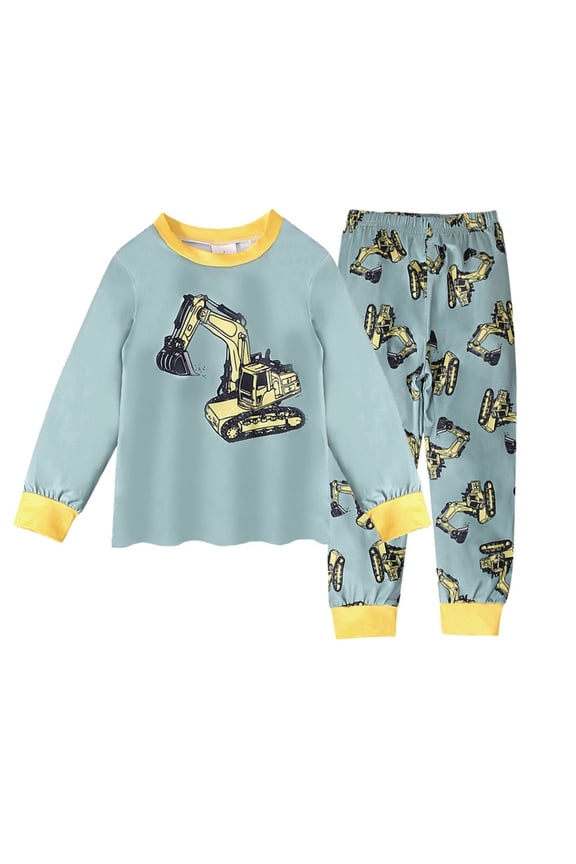 Toddler Pjs Classic Pajamas Sets Cute Long Sleeve Pants Set for Night Wears 5T 6T (Yellow,5-6 Years)