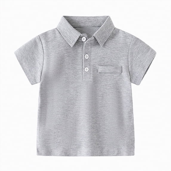 Gubotare Toddler Polo Top Toddler To Youth Boys Polo Kids Collared Golf Shirt School Uniform 18 24 Months (Grey,18-24 Months)
