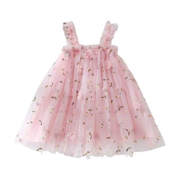 Gubotare Toddler Prom Dresses Toddler Baby Girl Butterfly Tutu Dress Bowknot Princess Flower Girl Wedding Pageant Birthday Party Dresses (Pink,Size 18-24 Months)