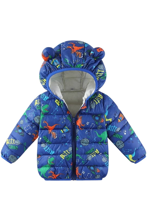 Toddler Puffer Jacket Winter Coats for Kids with Hoods Light Puffer Coat for Baby Boys Girls Infants Toddlers Down Alternative Clothing Size 18 24 Months (Blue,18-24 Months)