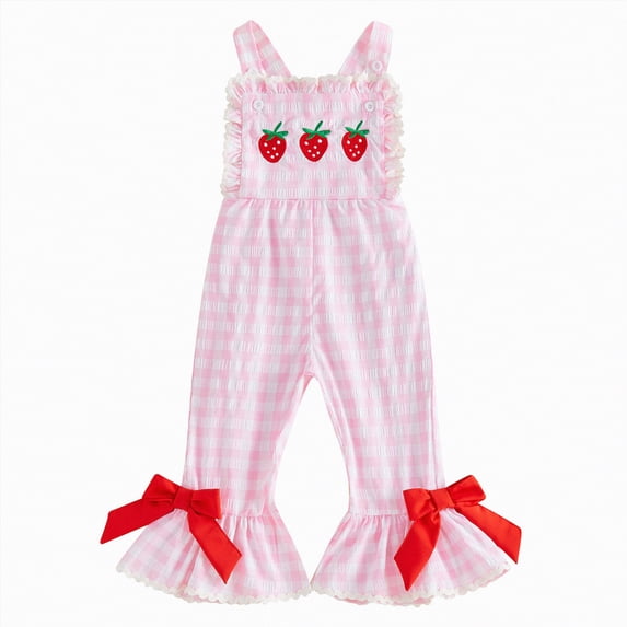 Gubotare Toddler Romper Little Girl Summer Rompers Sleeveless One Piece Jumpsuits 0 3 6 9 12 18 24 Months (Red,3-4 Years)