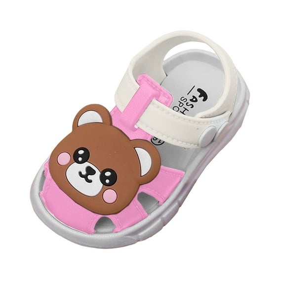 Gubotare Toddler Sandals Baby Boys Girls Sandals Non-Slip Soft Rubber Sole Closed Toe Summer Outdoor Shoes Toddler First Walkers Size 7 (Pink,Toddler 7)