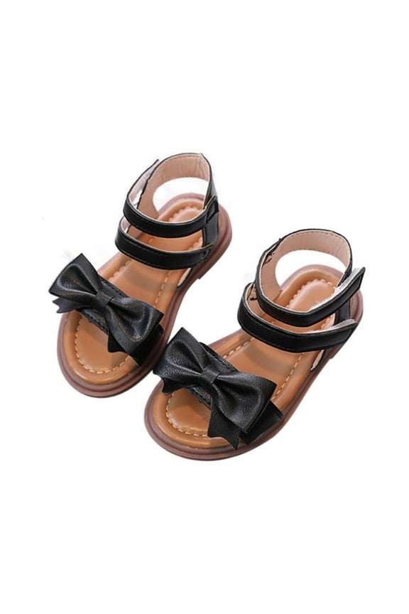 Toddler Sandals Girls Girls Double Adjustable Strap Lightweight Sandals,Black 5.5-6 Years