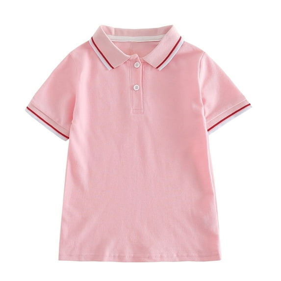 Gubotare Toddler Shirt Boy Baby Boys And Toddler Short Sleeve Solid Colored Polo Shirt,Pink 16-17 Years