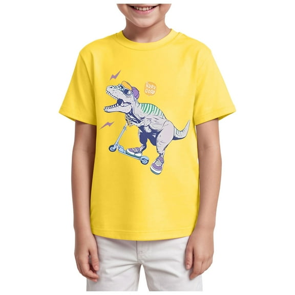 Gubotare Toddler Shirt Boys Girls 3D Graphic Printed T-Shirt Crewneck Short Sleeve Tees Sizes 2-3T (Yellow,2-3 Years)