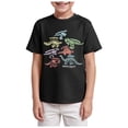 thumbnail image 1 of Gubotare Toddler Shirts Boys Dinosaur Short Sleeve Shirts Toddler Car Excavator Cotton T Shirts Summer Graphic Tee Top Clothes for Kids Sizes 7-8T (Black,7-8 Years), 1 of 4