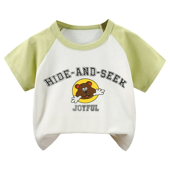 Gubotare Toddler Shirts Boys Girls Shirts Graphic T-Shirt Clothes Kids Novelty Youth Short Sleeve Animal Print Tees Sizes 5-6T (Light Green,5-6 Years)