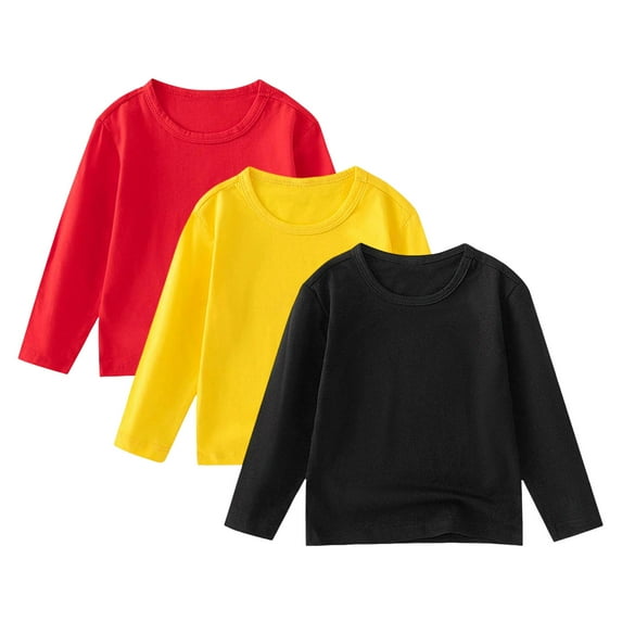 Gubotare Toddler Shirts Boys Long Sleeve Baby and Toddler Boys' Animal Long Sleeve Graphic T-Shirts 3 PCS Size 2T 3T (Black,2-3 Years)