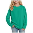 thumbnail image 1 of Gubotare Toddler Shirts Girl Long Sleeve Shirts Cotton Casual Crewneck Tunic T-Shirts Cute Long Sleeve Shirts for Little Girls Size 2T 3T (Green,2-3 Years), 1 of 5