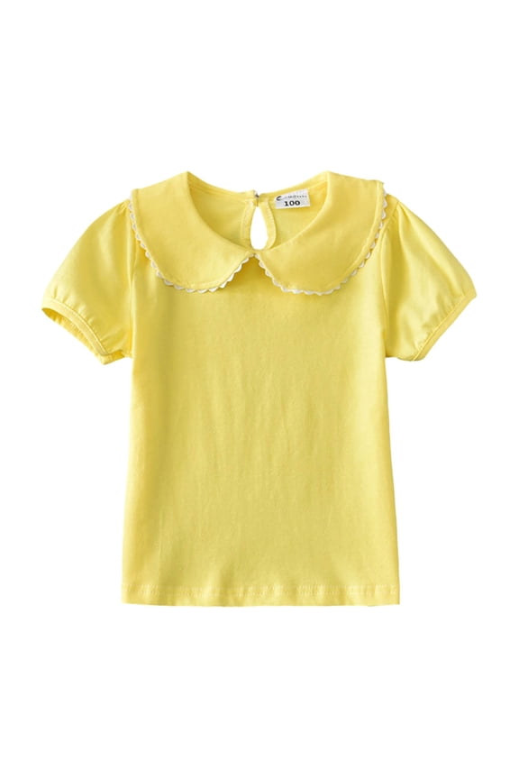 Toddler Shirts T Shirt for Baby Girls Cotton T-Shirt Short Sleeve Tops Toddler Baby Announcement Tees Outfits Size 18 24 Months (Yellow,18-24 Months)