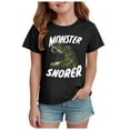 thumbnail image 1 of Gubotare Toddler Shirts for Girls Girls' T Shirt Kids' Casual Tops Short Sleeve Loose Soft Blouse (Black,Size 5-6 Years), 1 of 4