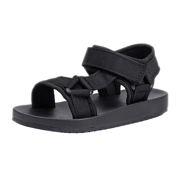 Gubotare Toddler Shoes Boys Sandals Toddler Boys Girls Buckle Sandals Comfort Open Toe Sandal with Adjustable Back Strap Size 1 (Black,1 Big Kids)