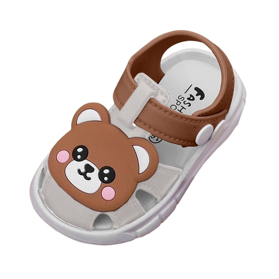 Gubotare Toddler Shoes Girls Baby Boys Girls Summer Sandals Anti Slip Soft Sole Beach Shoes Toddler First Walker Crib Shoes Size 7 (Brown,Toddler 7)