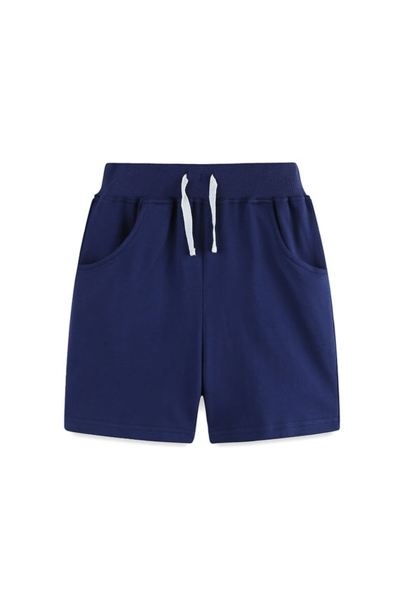 Toddler Shorts Boys Athletic Baby Boys Girls Sport Shorts Summer Solid Cotton Jogger Active Shorts Casual Pants,Navy 1-2 Years