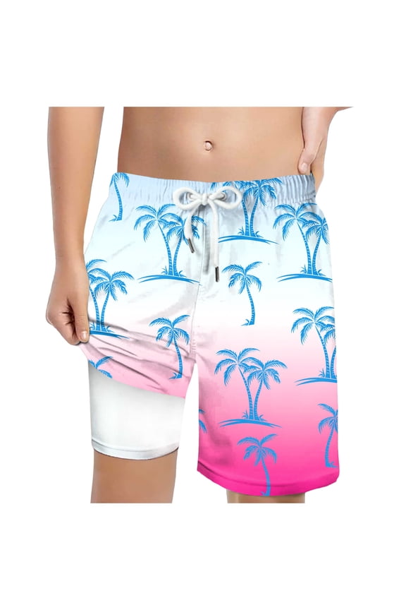 Toddler Shorts Boys Athletic Boy's Patchwork Drawstring Waist Printed Summer Boho Track Shorts (Pink,Size 5-6 Years)