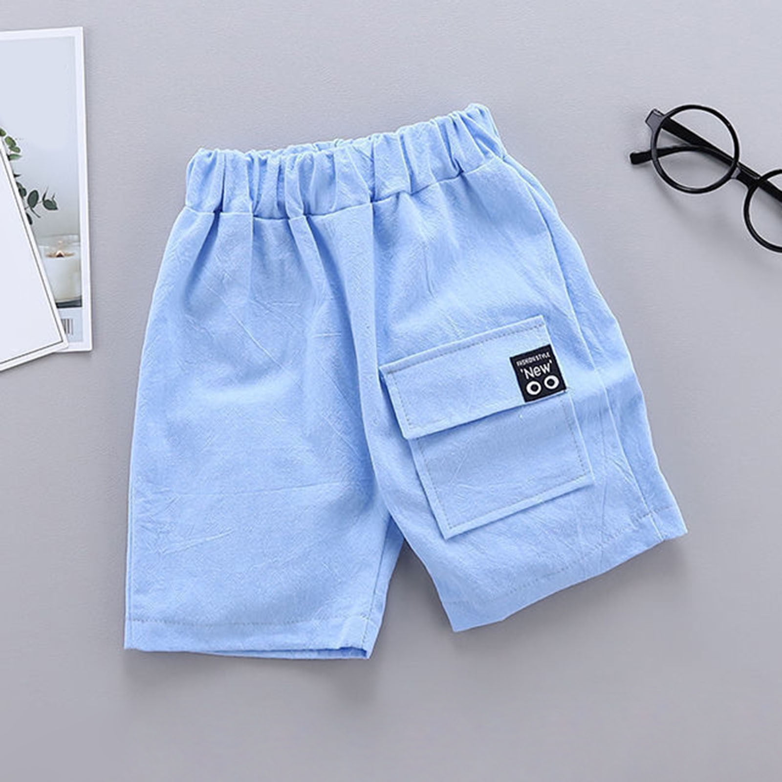 Gubotare Toddler Shorts Boys Toddler Girls Boys Kids Sport Cartoon Prints Casual Shorts Fashion Beach Cargo Pants Shorts Baby Boy Shorts (Blue,8-9 Years)