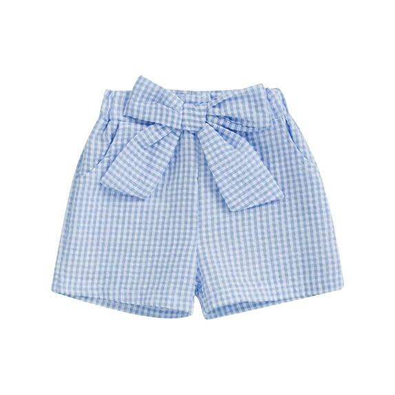 Gubotare Toddler Shorts Girls Girls Bermuda Short Comfortable Short,Elastic Waistband (Sky Blue,Size 3-4 Years)