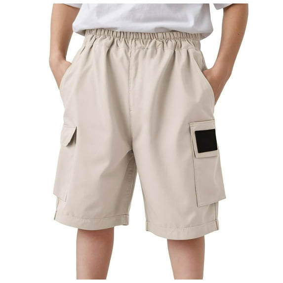 Gubotare Toddler Shorts Toddler Kid Boys' Drawstring Cargo Shorts Summer Shorts 9 12 18 24 Months 3T 4T 5T (Khaki,Size 9-12 Months)