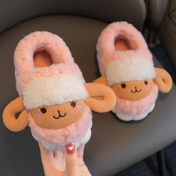 Gubotare Toddler Slippers Girl Toddler Slippers Boys Girls House Shoes Anti-Slip Winter House Shoes for Boys Girls (Pink,24)