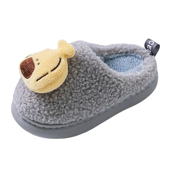 Gubotare Toddler Slippers Kids Slippers Girls Boys Fuzzy House Shoes Warm Memory Foam Slippers Bedroom Slides for Indoor Outdoor Size 7 (Grey,Toddler 7)