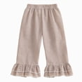 thumbnail image 1 of Gubotare Toddler Summer Pants Girls Wide Leg Pants Casual Flowy Elastic Waist Palazzo Harem Trousers with Pockets 12 18 Months (Khaki,12-18 Months), 1 of 7