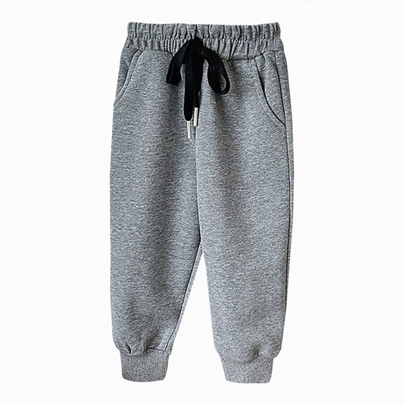 Gubotare Toddler Sweatpants Girl's Elastic Low Rise Baggy Pants Wide Leg Sweatpants 18 24 Months (Dark Gray,18-24 Months)