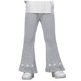 thumbnail image 1 of Gubotare Toddler Sweatpants Girls Girls Sweatpants Wide Leg Sweatpants Kids Elastic High Waist Baggy Straight Leg Sweat Pants Size 4T 5T (Grey,4-5 Years), 1 of 7