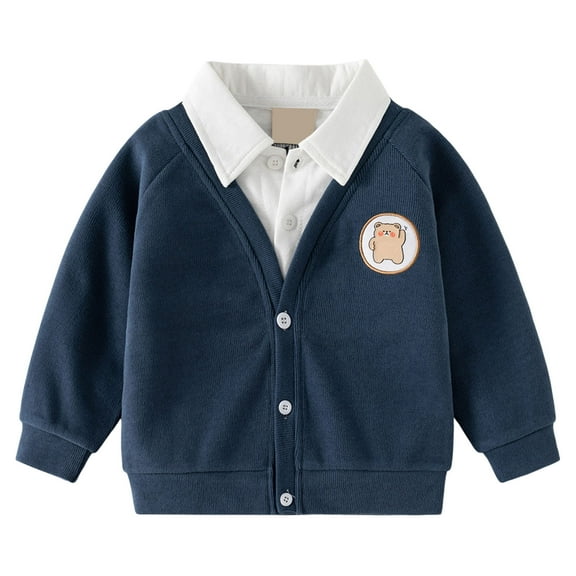 Gubotare Toddler Sweatshirts Boy Boy Sweatshirts Toddler Boy Long Sleeve Sweat Shirt Boys Pullover Shirt Print Tops for Kids Size 2T 3T (Dark Blue,2-3 Years)