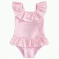 thumbnail image 1 of Gubotare Toddler Swim Suit Girl Baby Swimsuit Girl One Piece Swimsuit Cute Elegant Sunsuit Ruffled Swimwear Bathing Suits 4T 5T (Pink,4-5 Years), 1 of 6